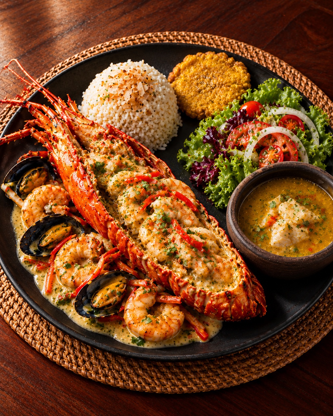 Langosta con Camarones y Mejillones